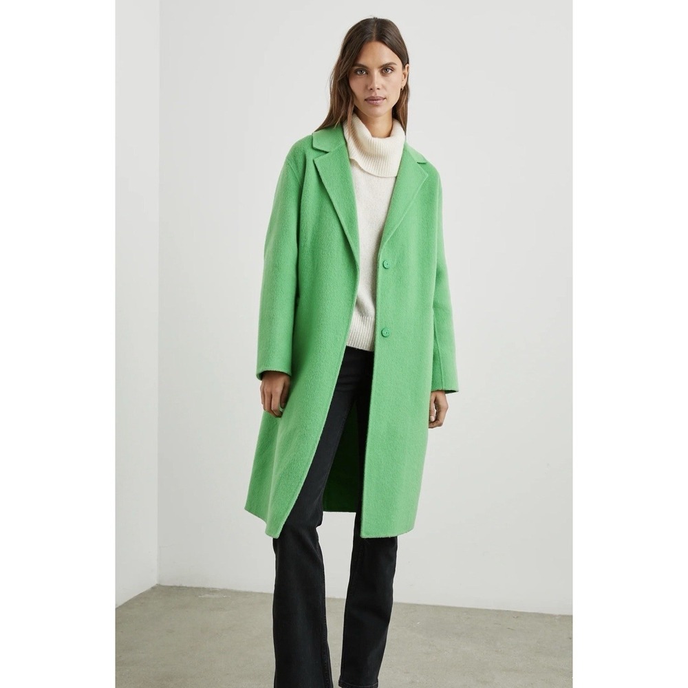 RAILS‎ Lore Green Apple Wool Blend Coat Small Oversized Trench Long Jacket $458